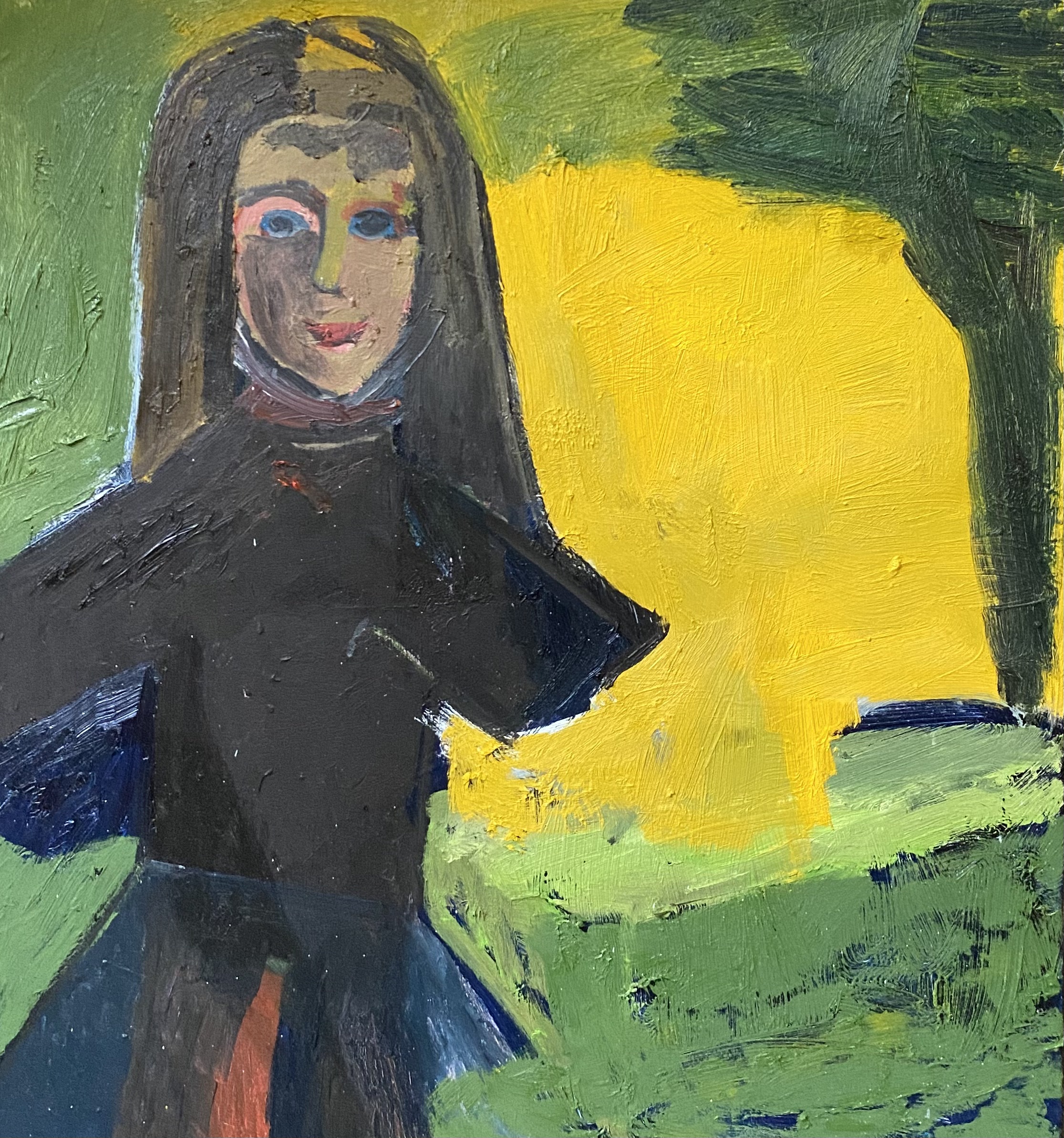 Sophie und die Wiese 52cm x 57cm Öl auf Leinwand 2023