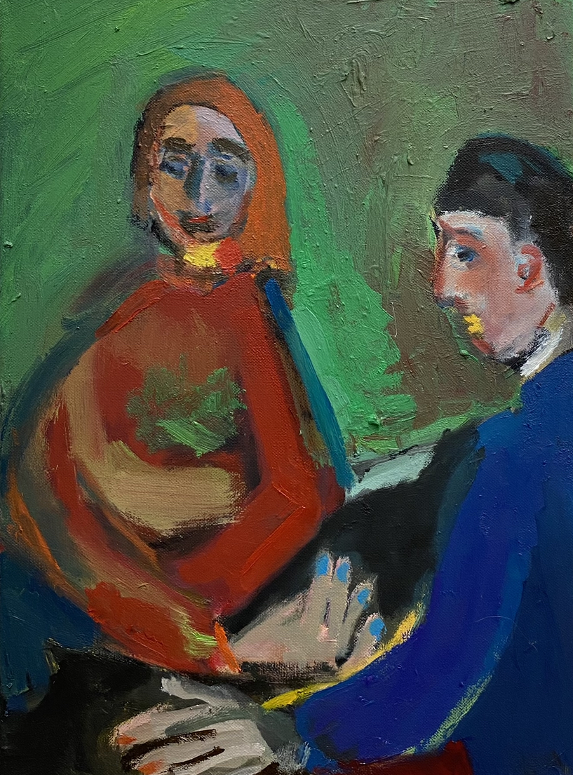 Tischsituation 30cm x 46cm Öl auf Leinwand 2024