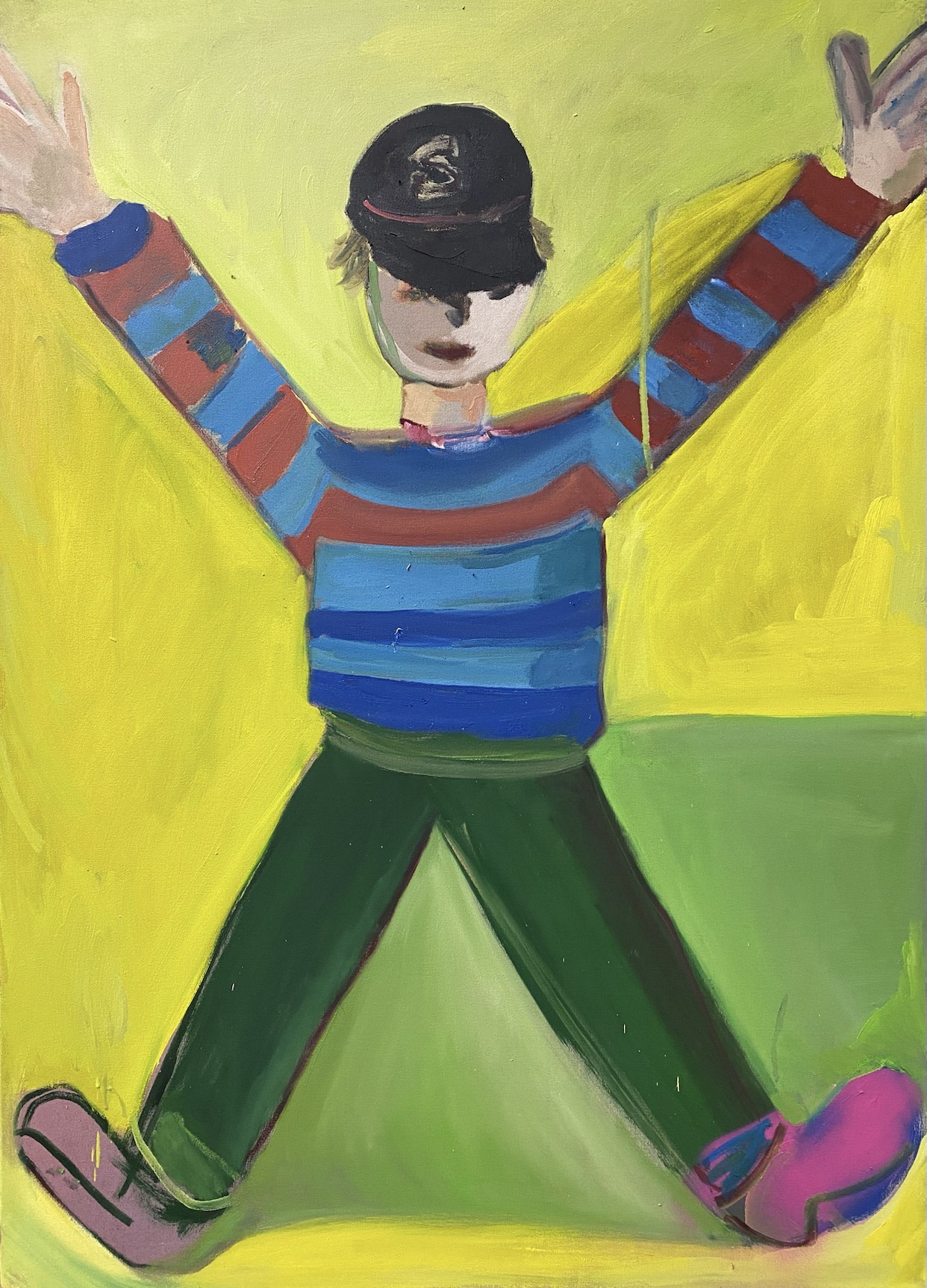ich im Sprung 72cm x 100cm Öl auf Leinwand 2025