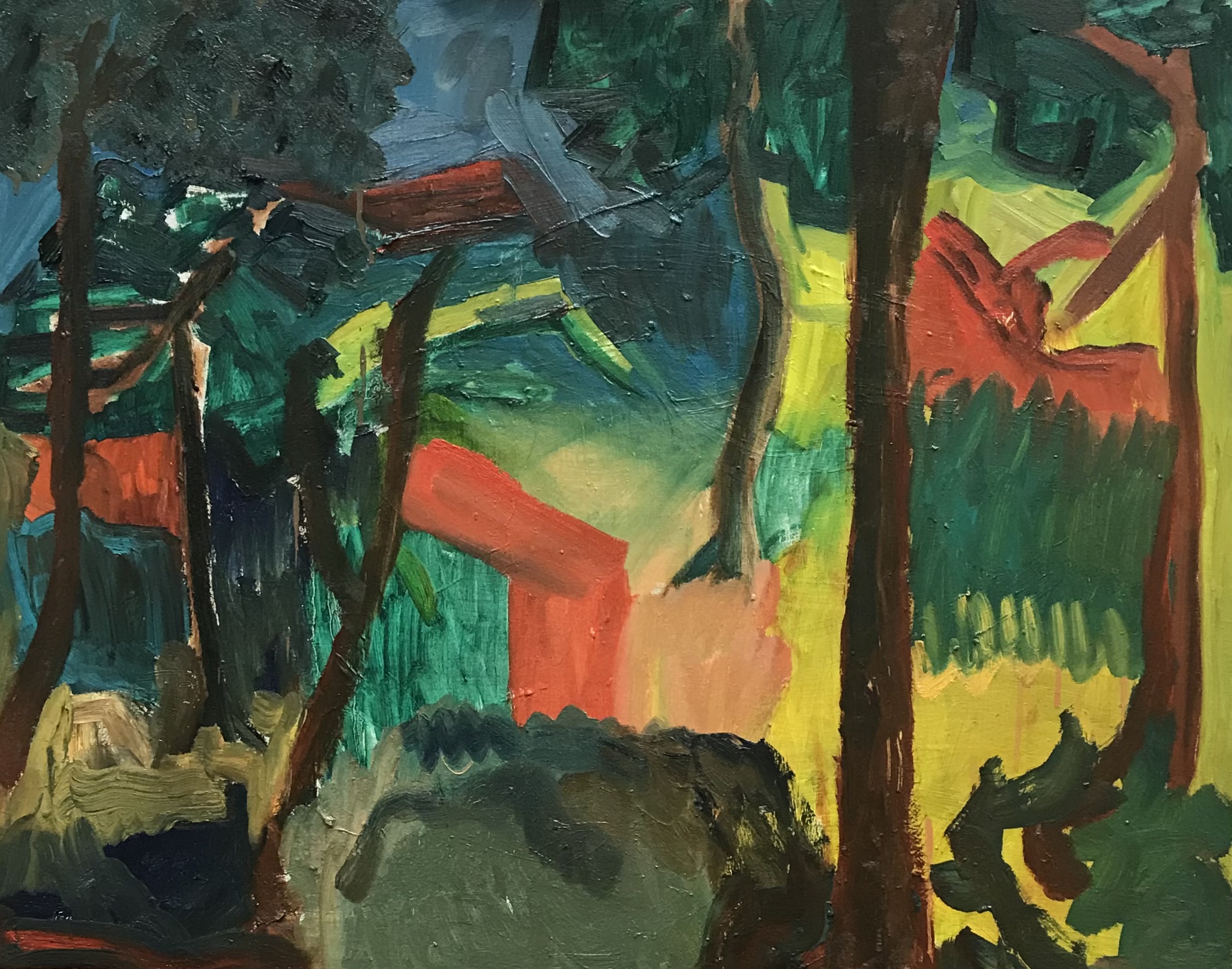 Wald in Altenreuth 89cm x 72cm Öl auf Leinwand 2022