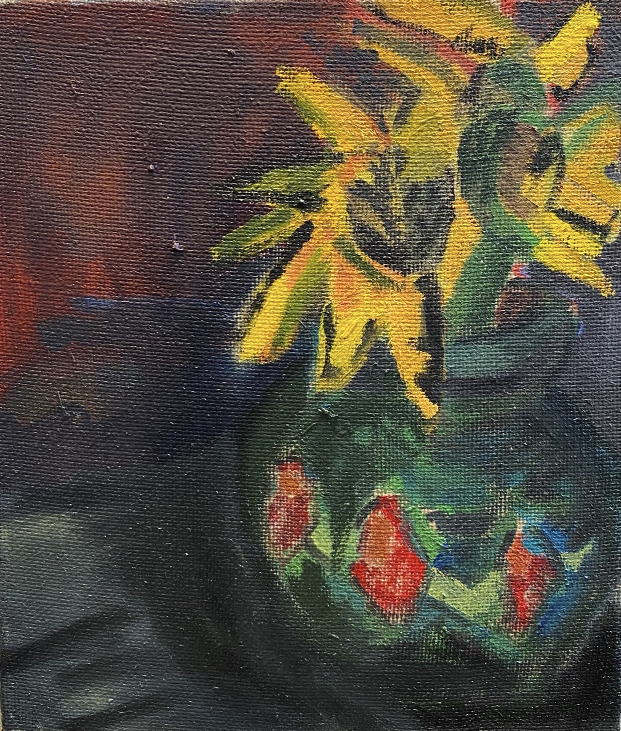 Sonnenblumen 36cm x 48cm Öl auf Leinwand 2023