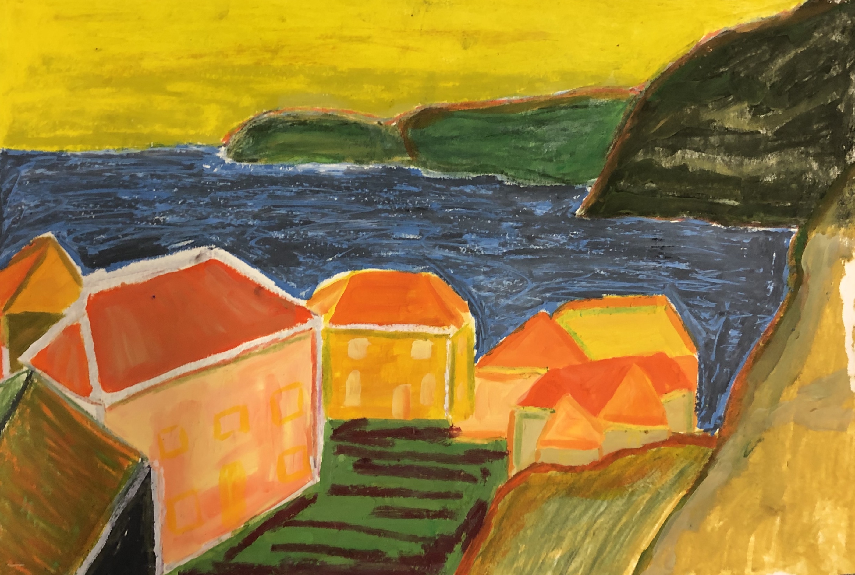 Horizont 52cm x 35cm Öl- und Ölkreide auf Papier 2020