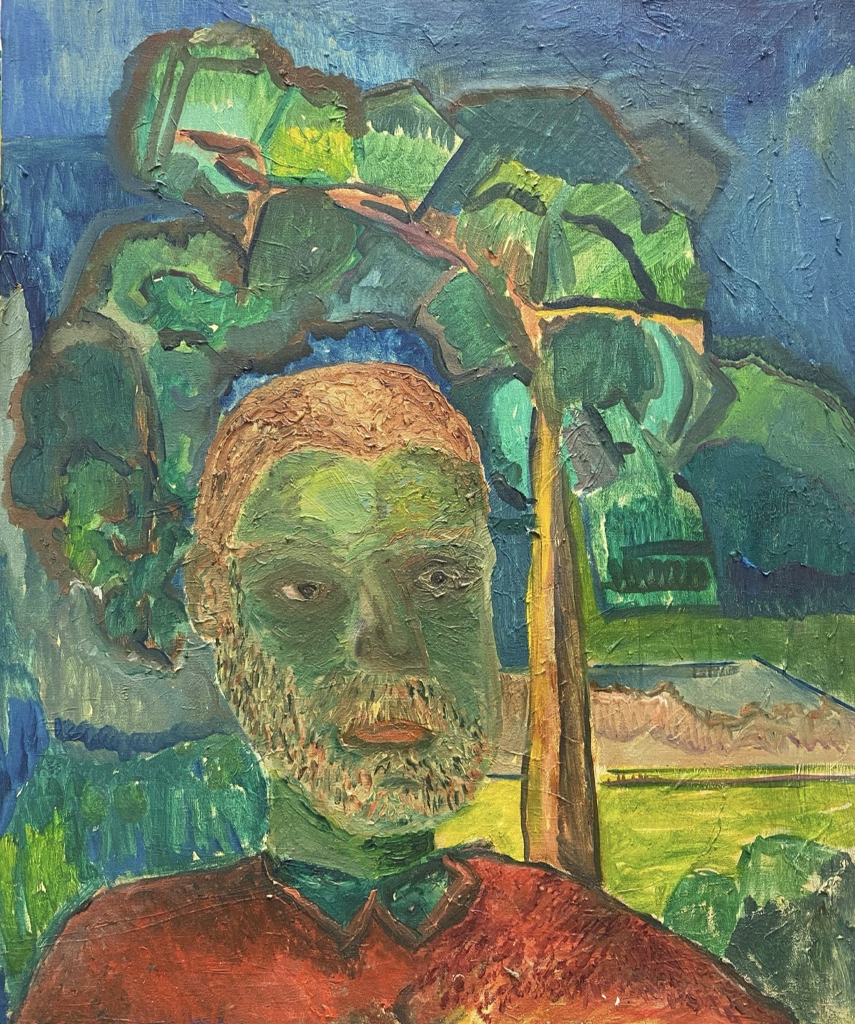grünes Ich 54cm x 76cm Öl auf Leinwand 2021