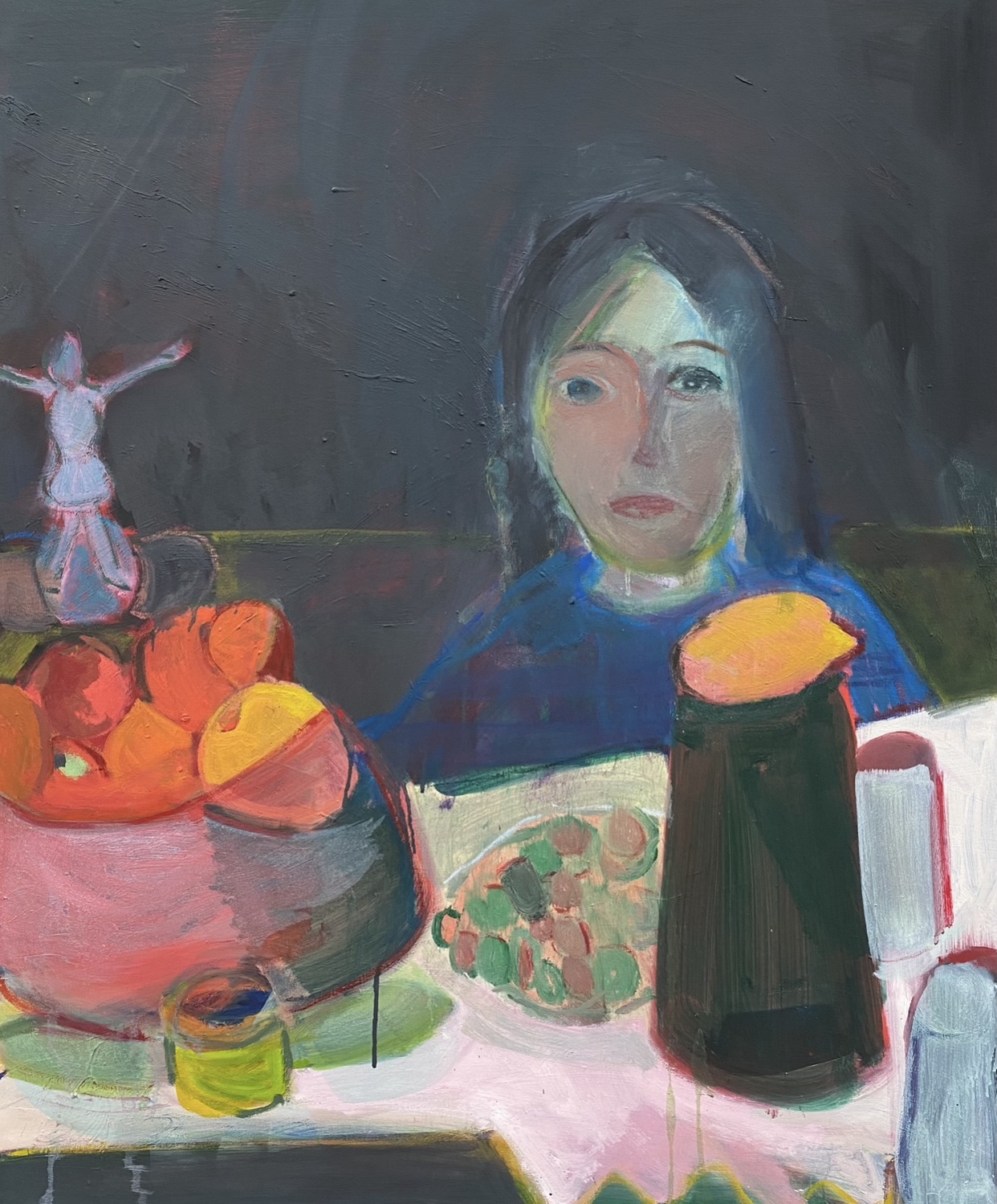 Frühstück 79cm x 90cm Öl auf Leinwand