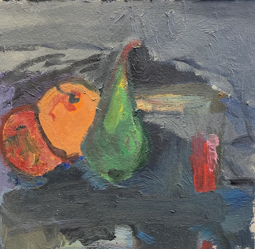 graue Stillleben Studie 26cm x 18cm Öl auf Pappe 2022